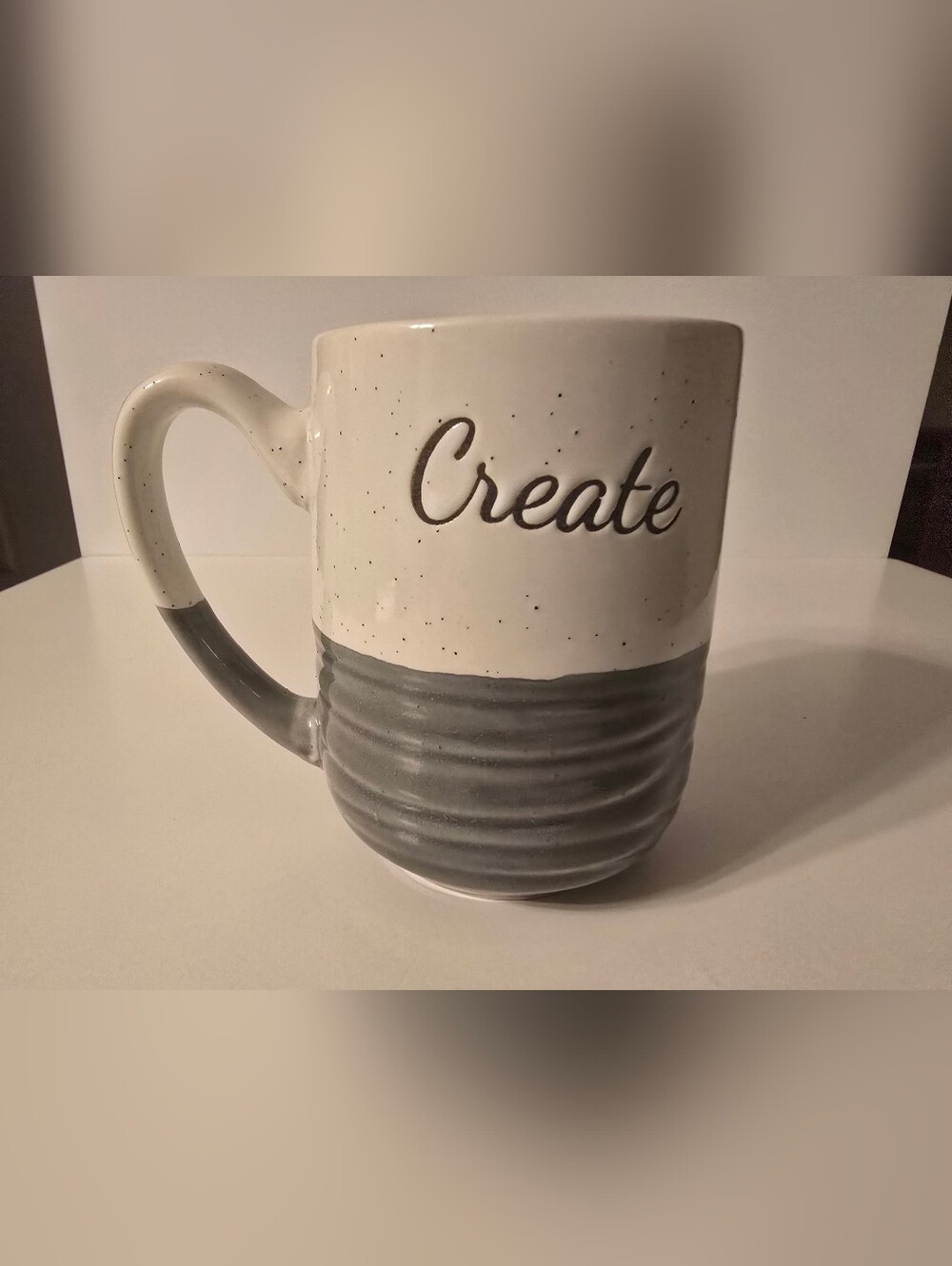 Sheffield Home Ceramic Coffee Mug White Gray Microwave Dishwasher Safe 5in
